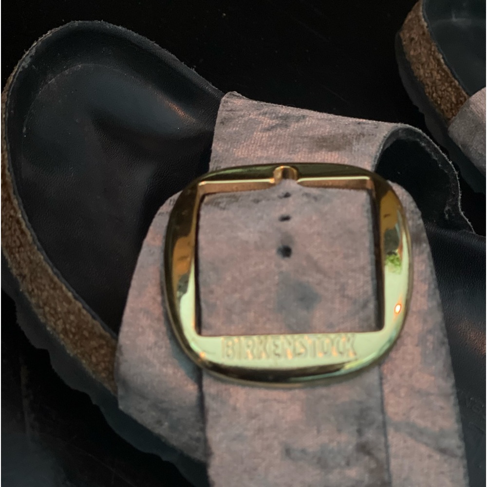 Birkenstock madrid velvet single strap gold buckle sandals 38